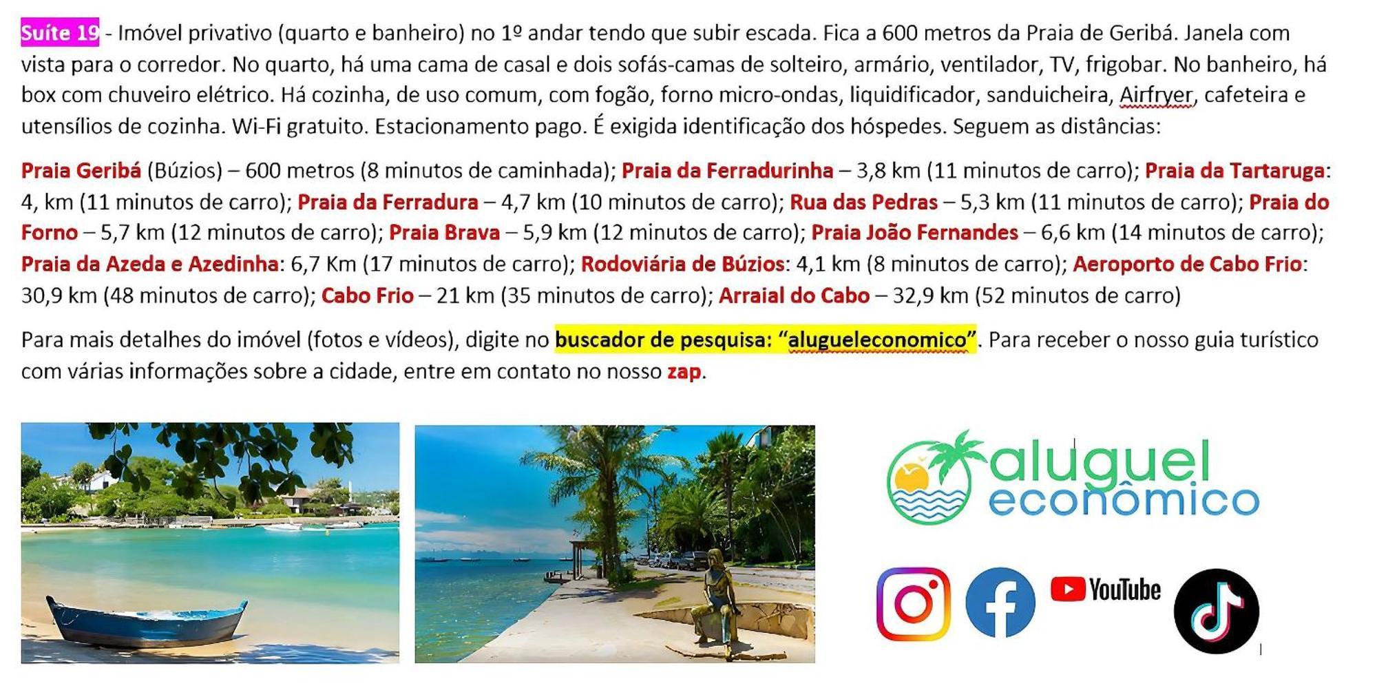 Buzios - Geriba - Suites - Aluguel Economico Экстерьер фото