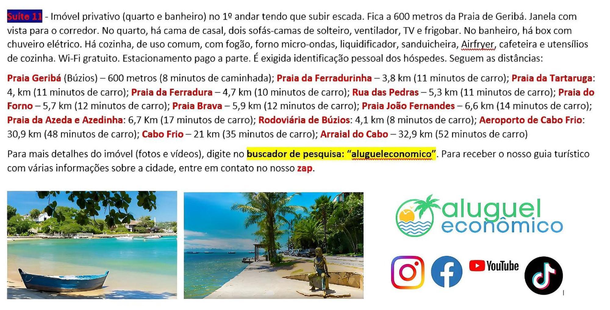 Buzios - Geriba - Suites - Aluguel Economico Экстерьер фото