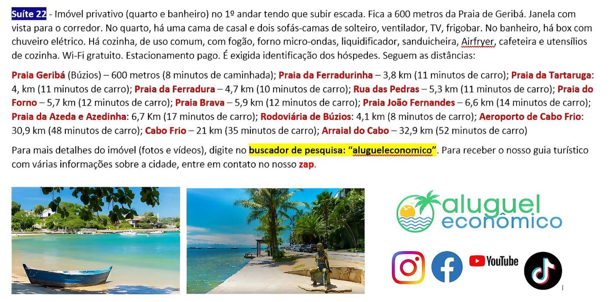 Buzios - Geriba - Suites - Aluguel Economico Экстерьер фото