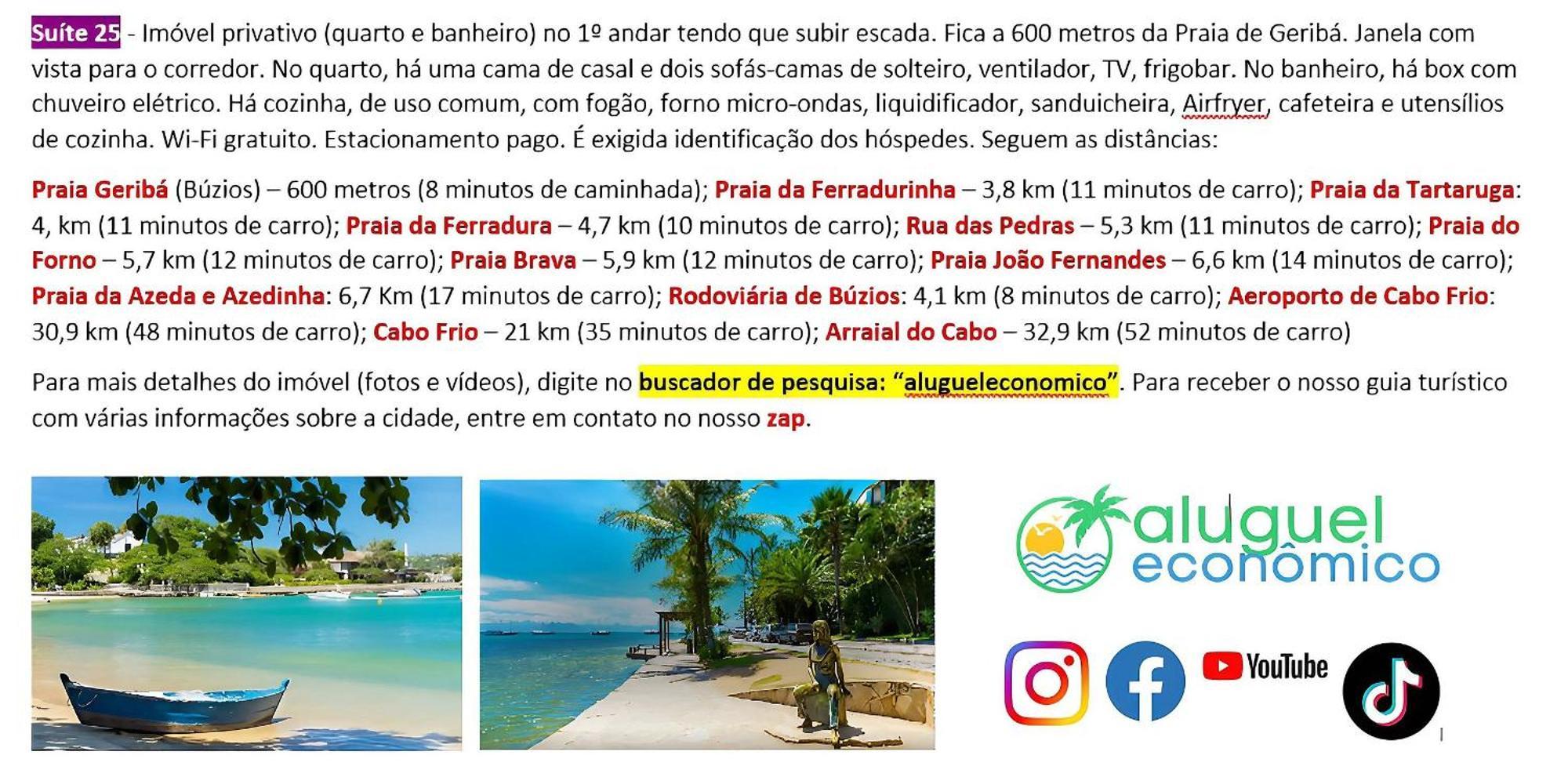 Buzios - Geriba - Suites - Aluguel Economico Экстерьер фото
